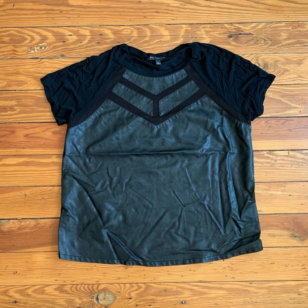 Boundary and Co black leather panel top L